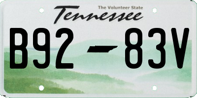 TN license plate B9283V