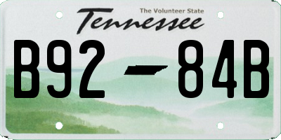 TN license plate B9284B