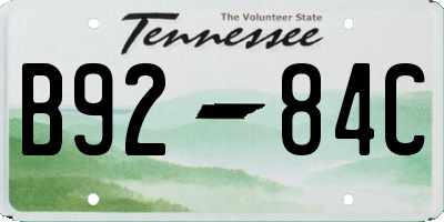 TN license plate B9284C