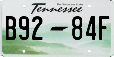 TN license plate B9284F