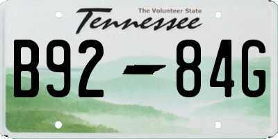 TN license plate B9284G