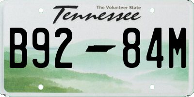 TN license plate B9284M