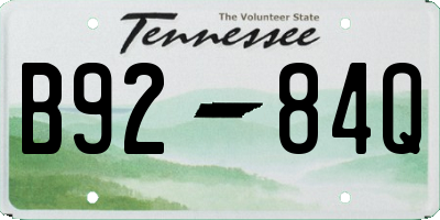 TN license plate B9284Q