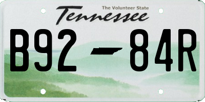 TN license plate B9284R