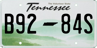 TN license plate B9284S