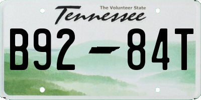 TN license plate B9284T
