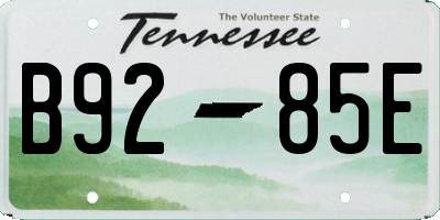 TN license plate B9285E