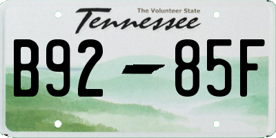 TN license plate B9285F