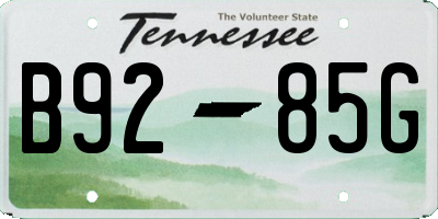 TN license plate B9285G