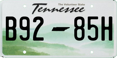 TN license plate B9285H