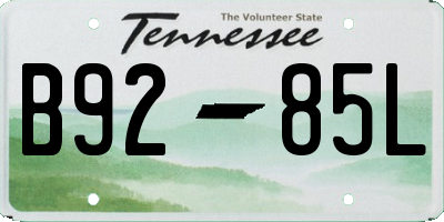 TN license plate B9285L