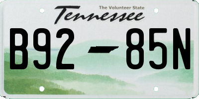TN license plate B9285N