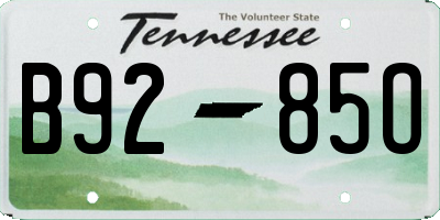 TN license plate B9285O