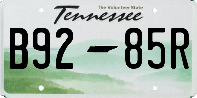 TN license plate B9285R