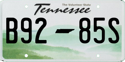 TN license plate B9285S