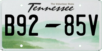 TN license plate B9285V