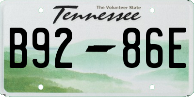 TN license plate B9286E
