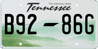 TN license plate B9286G