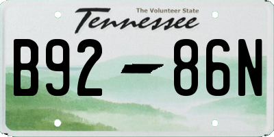 TN license plate B9286N