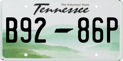 TN license plate B9286P