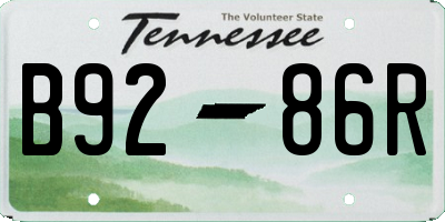 TN license plate B9286R