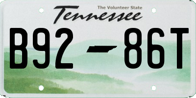 TN license plate B9286T