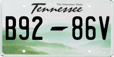 TN license plate B9286V