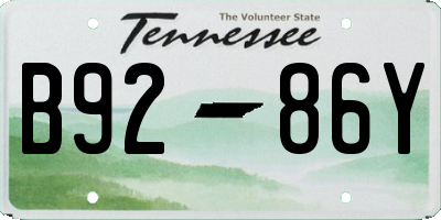 TN license plate B9286Y