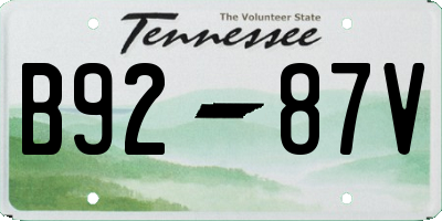 TN license plate B9287V