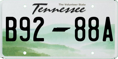 TN license plate B9288A