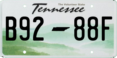TN license plate B9288F