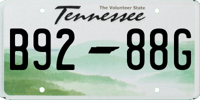 TN license plate B9288G