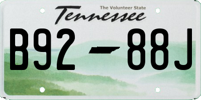 TN license plate B9288J