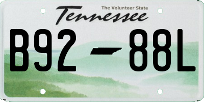 TN license plate B9288L