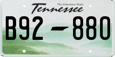TN license plate B9288O