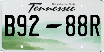 TN license plate B9288R