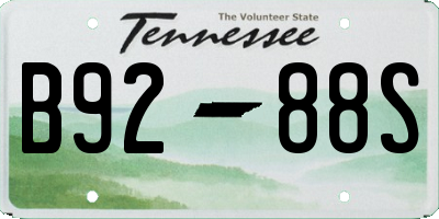 TN license plate B9288S