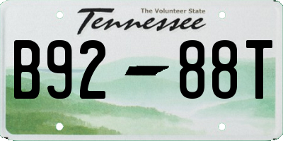 TN license plate B9288T