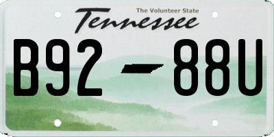 TN license plate B9288U