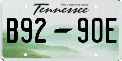 TN license plate B9290E