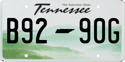 TN license plate B9290G