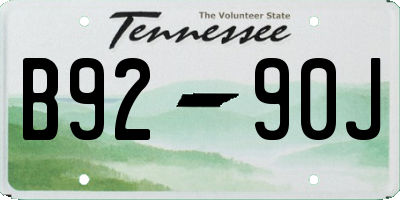 TN license plate B9290J