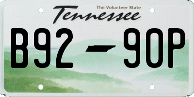 TN license plate B9290P