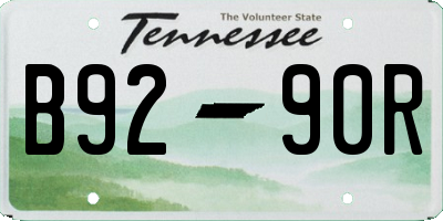 TN license plate B9290R