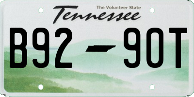 TN license plate B9290T