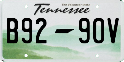 TN license plate B9290V