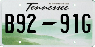 TN license plate B9291G