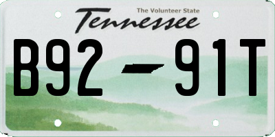 TN license plate B9291T