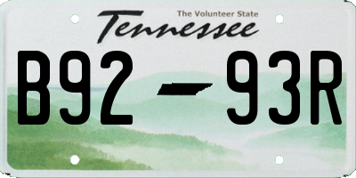 TN license plate B9293R