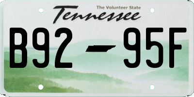 TN license plate B9295F